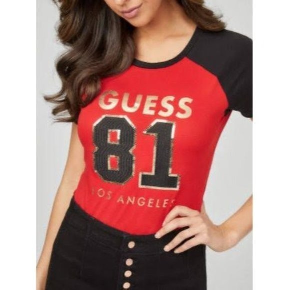 GUESS Melanie Logo Short Sleeve Rugby Tee - Large - Picture 4 of 7